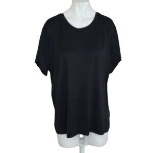 H&M Short Sleeve Athletic Material T-Shirt, Black, Size XXL